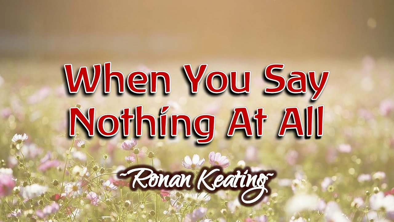 Update When You Say Nothing At All - KARAOKE VERSION - as popularized by Ronan Keating