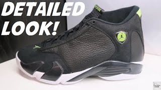 Air Jordan 14 Indiglo Vivid Green 2016 Retro Sneaker Detailed Look Review