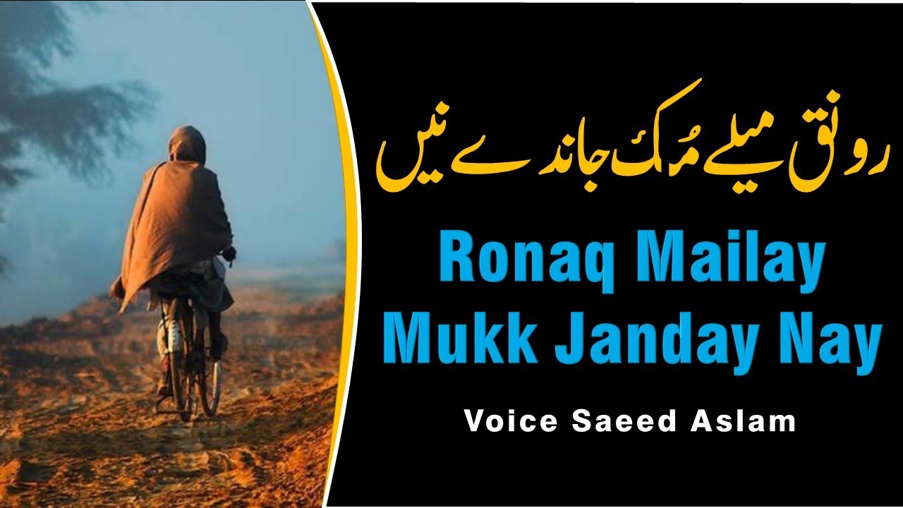 Poetry Ronaq Mailay Mukk Janday Nay By Saeed Aslam Whatsapp Status