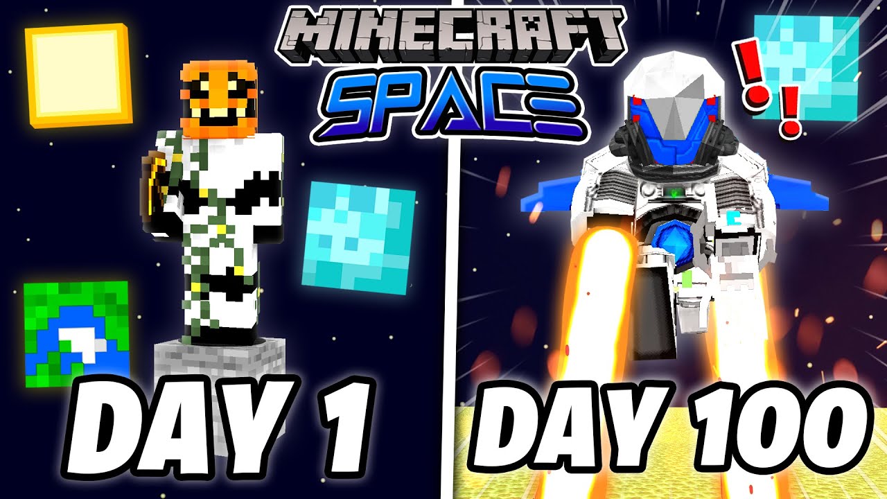 i survived 100 days in space on hardcore minecraft - YouTube