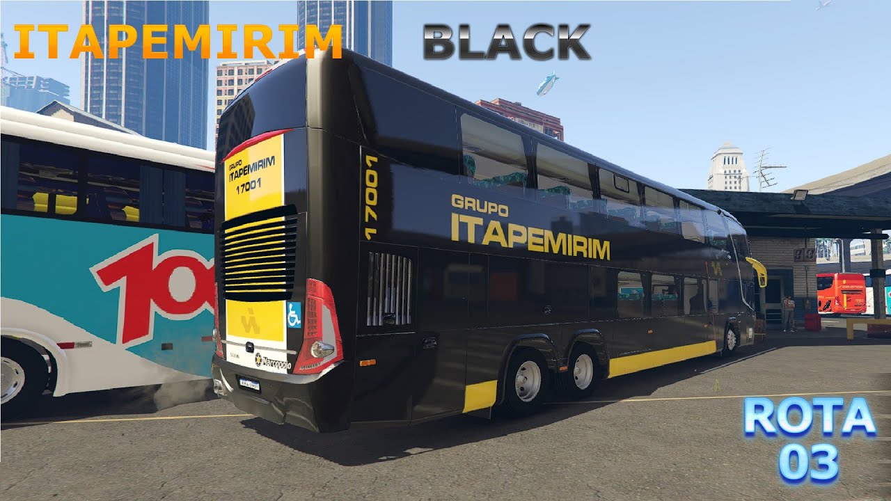 GTA V Itapemirim Black Marcopolo Paradiso G7 1800 DD Antiga Rodoviária 1.2 Rota 03 Mod Bus.