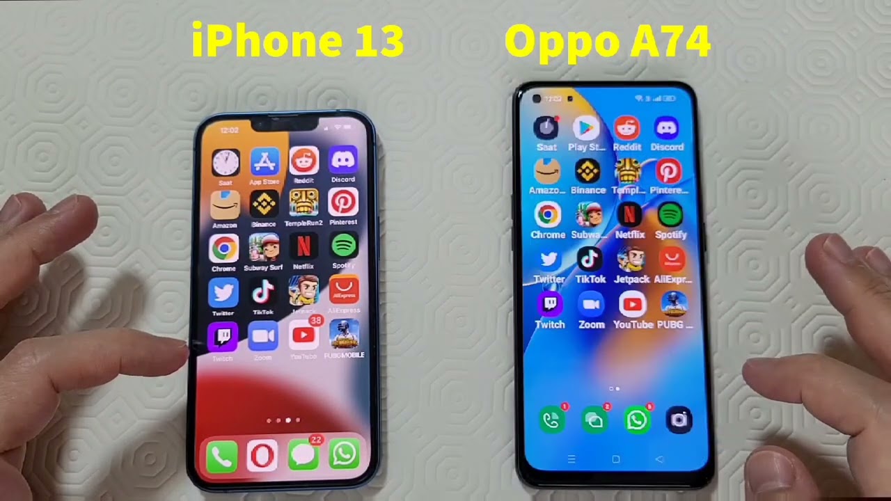 OPPO A73、iPhone 12、iPhone 7、iPhone13 Pro iPhone 13 vs Oppo A74 Speed Test - YouTube
