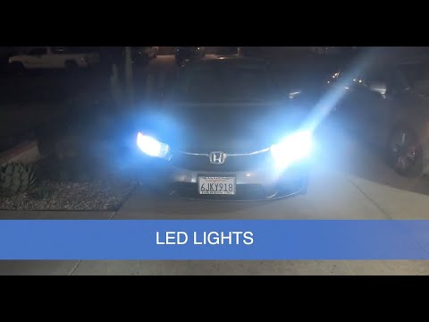 LED Headlights VS Halogen Headlights, upgrade, review and installation on a Honda Civic