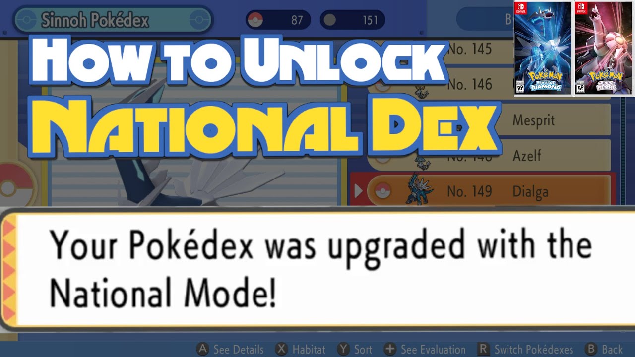 How To Unlock National Dex In Pokemon Brilliant Diamond Shining Pearl Youtube