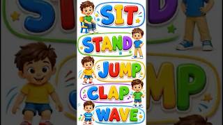 Action Words for Kids | Sit, Stand, Jump, Clap & Wave | #infinitystories #actionwords #shorts #reels