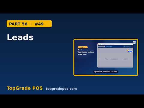 TopGrade POS Part 56 (Tutorial 49): Leads | POS software Pakistan