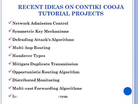 CONTIKI COOJA TUTORIAL PROJECTS | CONTIKI COOJA TUTORIAL THESIS