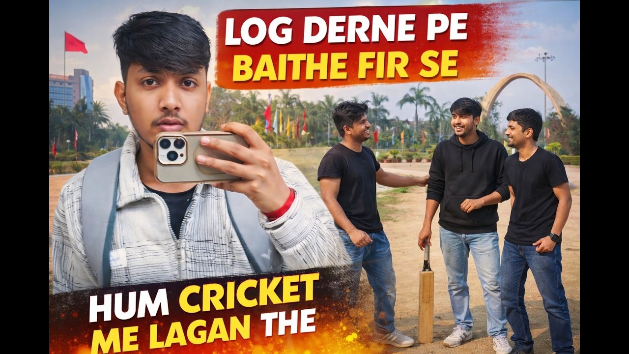Sab Dharne Pe Baithe The… Hum Ground Me The! 🏏😅#cricketlover#collegecricket#cricketlife
