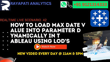 Learn how to Load Max date value into Parameter dynamically| Tableau | LODs |