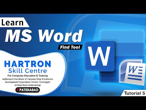 MS Word | Tutorial 5 | Find Tool | HARTRON SKILL CENTRE FATEHABAD