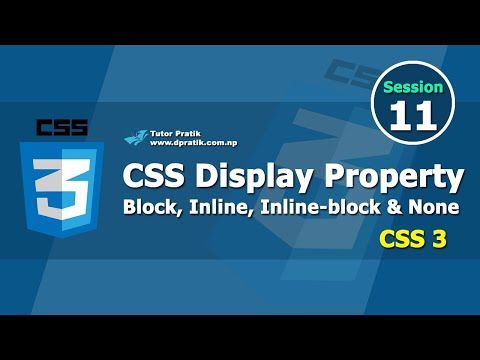CSS Display Property - Block, Inline, Inline-Block & None Session 11 | Tutor Pratik