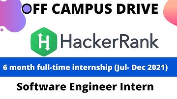 HackerRank 6 month full-time internship (Jul- Dec 2021)