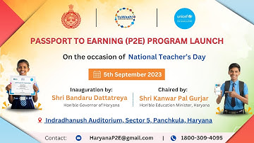 DSE Haryana - UNICEF Passport to Earning Program Launch