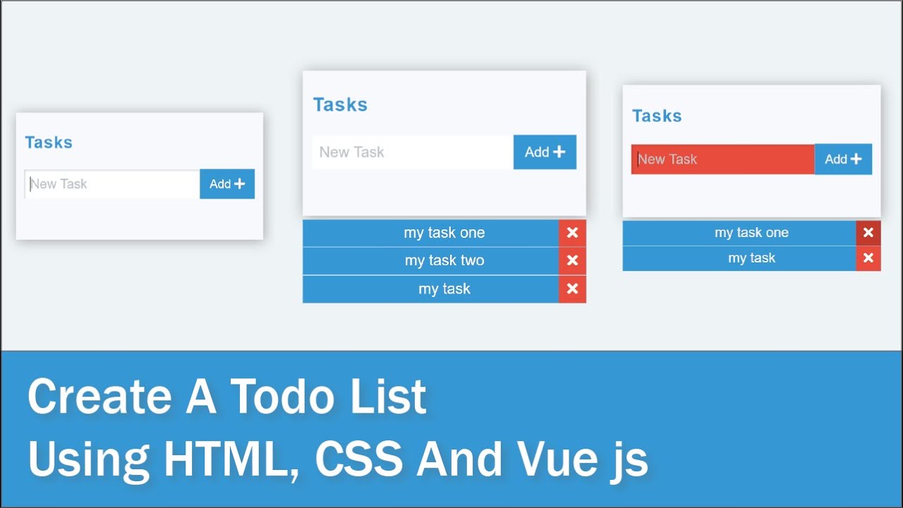 Create A Todo List Using HTML, CSS And Vue js