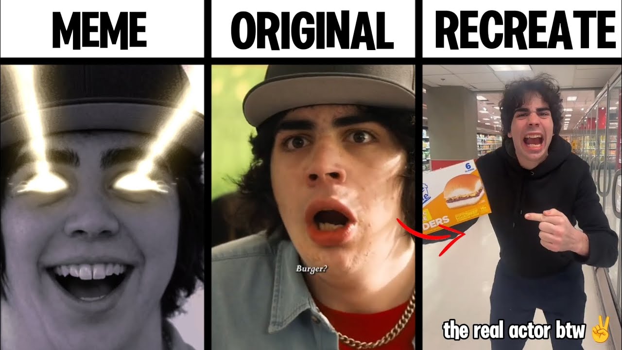 Evan Burger Meme vs Original vs Recreate