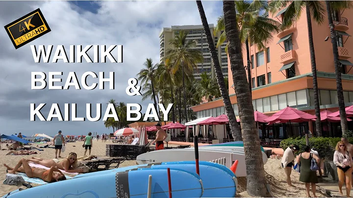 Waikiki Beach and Kailua Bay Walk with Relaxing Music 4K