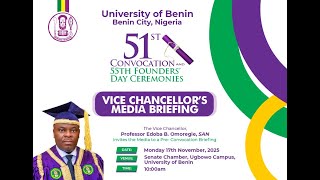 Vice Chancellor's Media Briefing 2025 (51st Convocation & 55th Founders' Day Ceremonies)