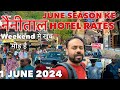 Nainital  budget hotel rates in june season            