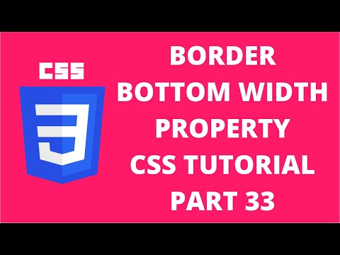 Border Bottom Width CSS | CSS Tutorial Part 33