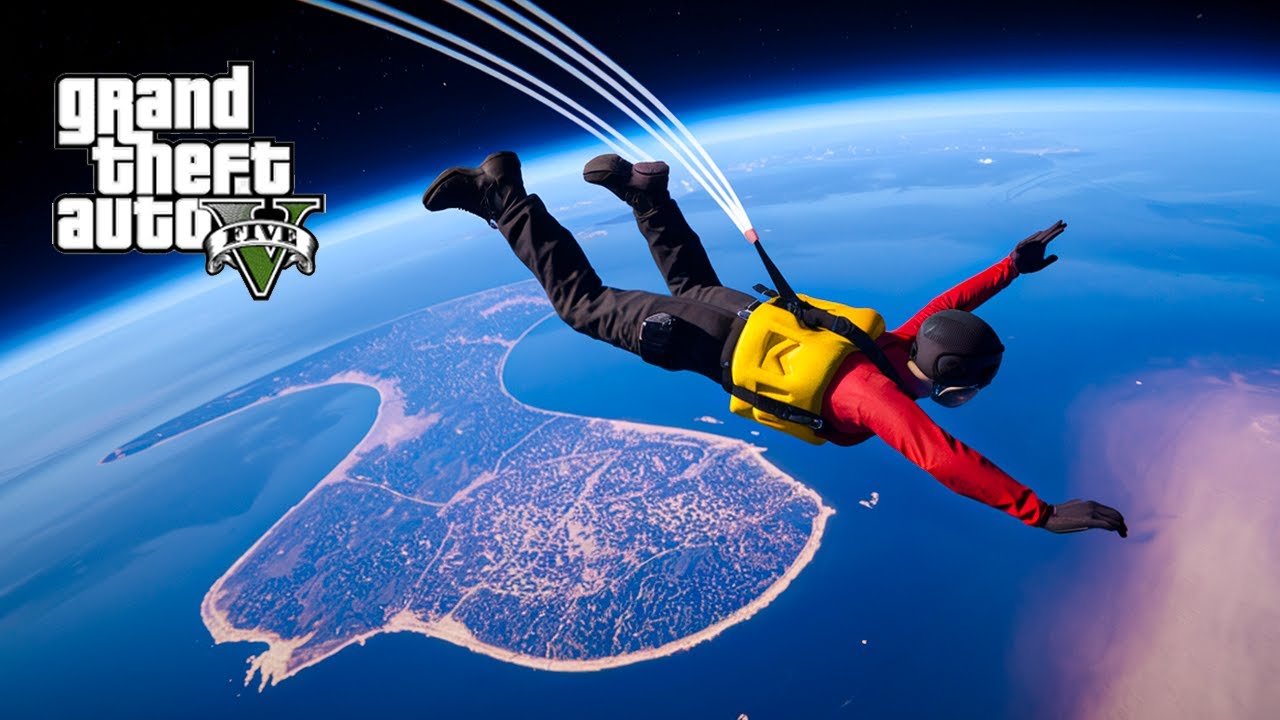 Skydiving From Space in GTA 5 Epic Freefall Over Los