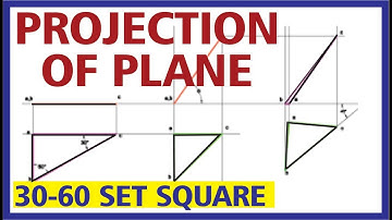 Projection of Plane - 30 - 60 set square look isoceles triangle in plan #Engineering Drawing (Hindi)