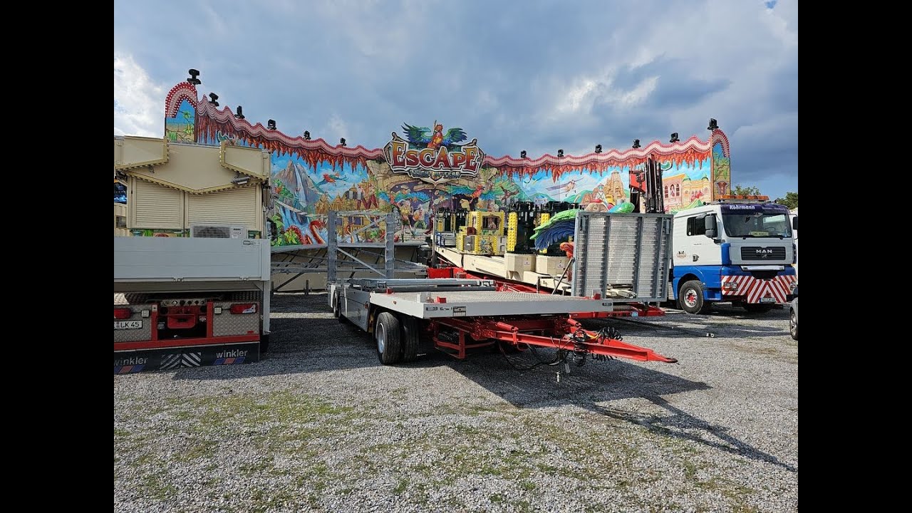 Aufbau Kirmes Rundgang /Opbouw Kermis/Cranger Kirmes 2023 Herne part1@ Größtes Volksfest NRW