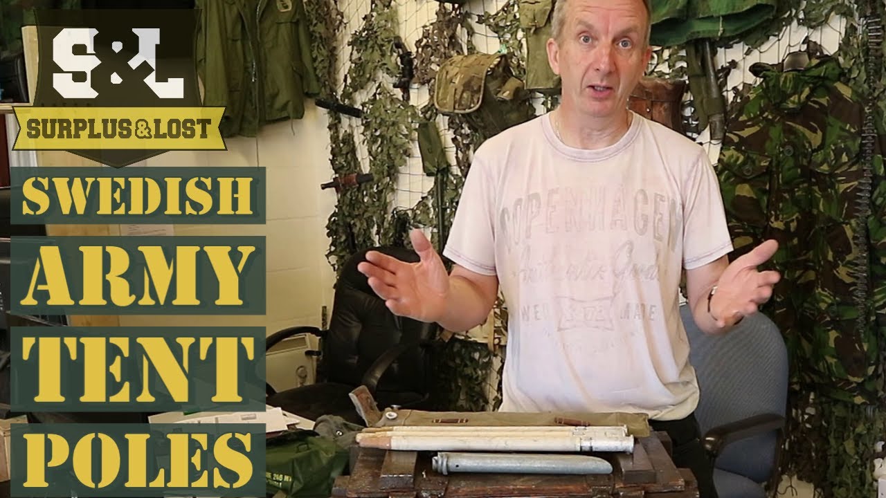 Vintage Swedish Army Wooden Tent Poles