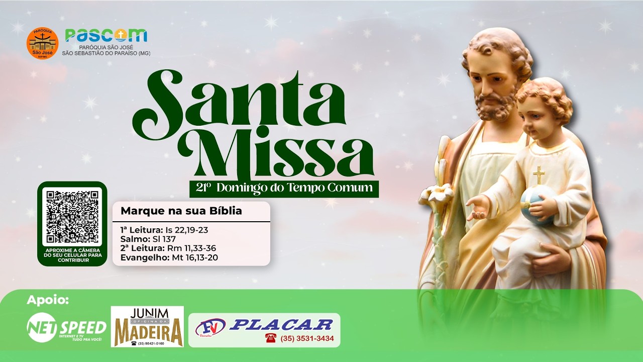 Missa na Paróquia São José de São Sebastião do Paraíso-MG, Diocese de Guaxupe-MG

Curta também nossa página no Facebook:
https://www.facebook.com.br/paroquiasaojose85