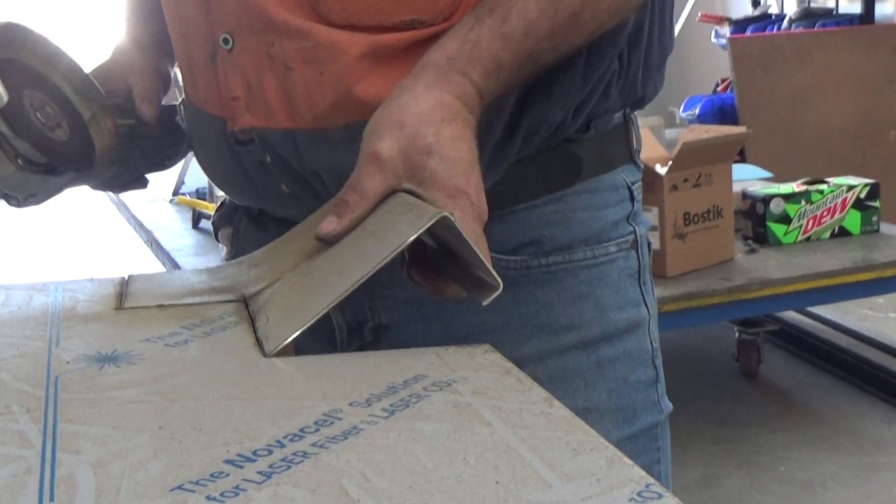 Cutting stainless steel glued to 18mm timber with bosh grinder YouTube