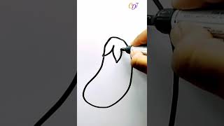 how to draw an eggplant | how to draw Brinjal #Brinjal #drawing #Eggplant