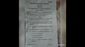 B.sc (physics hons.)6th sem.#mdu#electronics device paper 2022