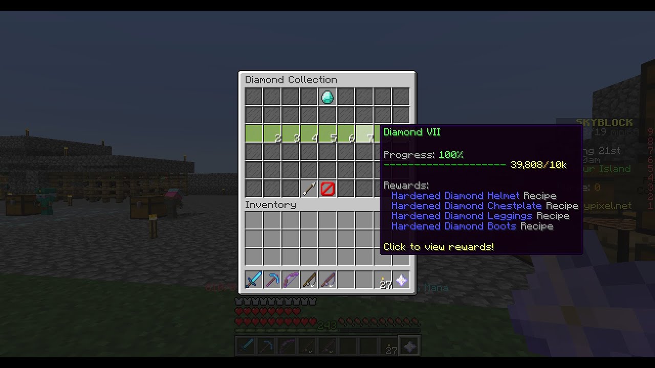 Hypixel Skyblock 6 Hardened Diamond Armor Youtube