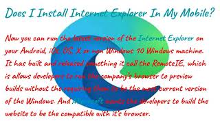 How Can I Install Internet Explorer In My Mobile? screenshot 3