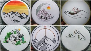6 Amazing Mountain Embroidery Tutorial || Embroidery for Beginners || - Let's Explore