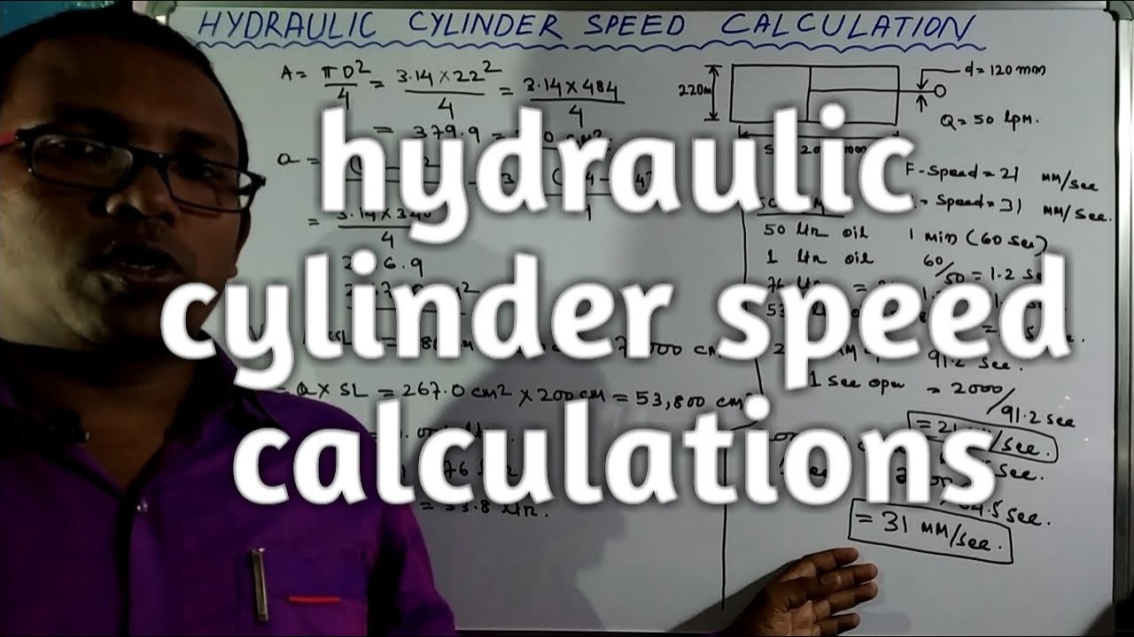 hydraulic cylinder speed calculation in hindi YouTube