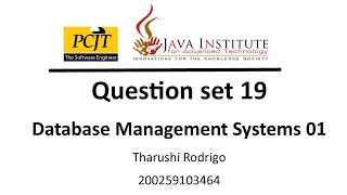 DBMS Question set 19
