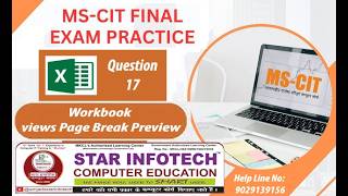 Excel Q 17: Workbook views Page Break Preview