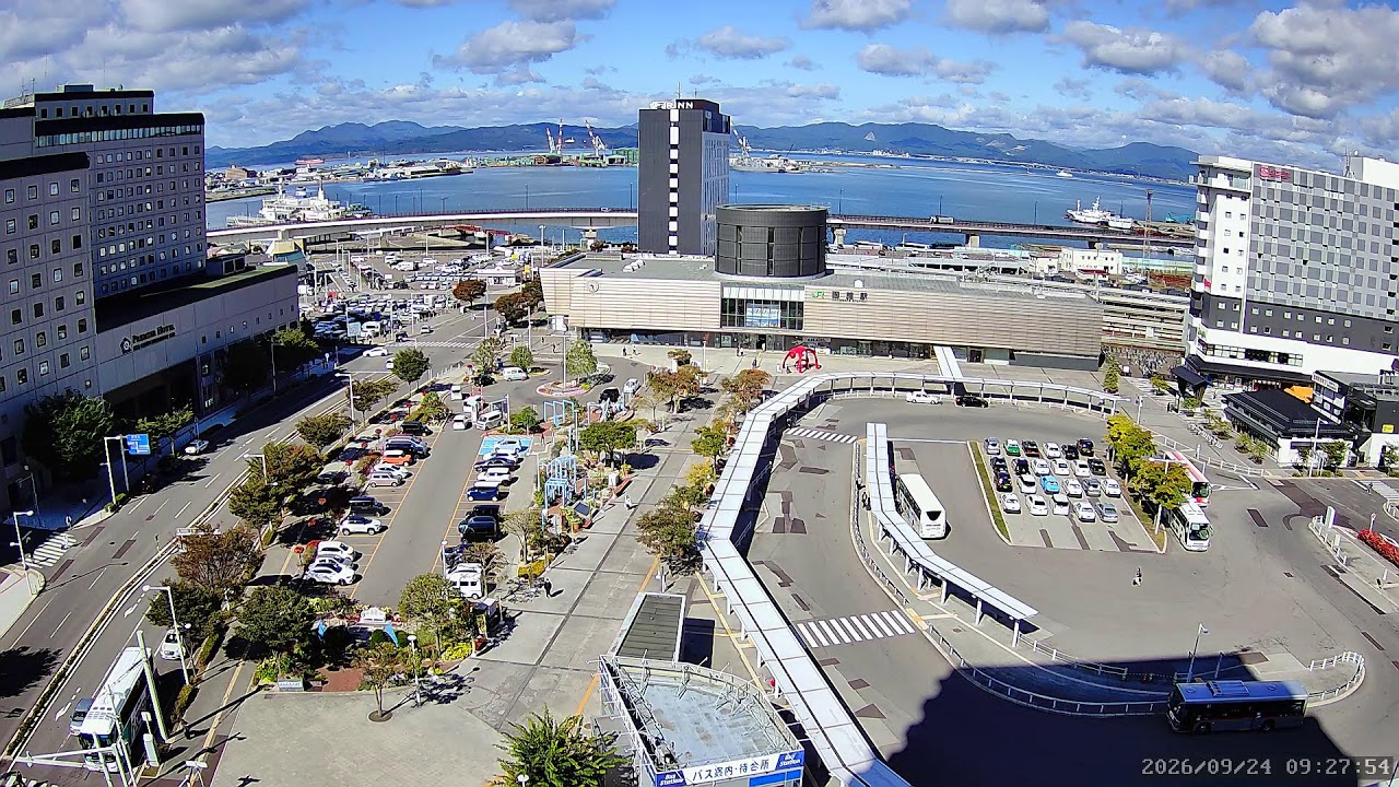 【Live-Japan】函館駅前ライブカメラ① #函館 #HAKODATE #函館湾 #JR函館駅