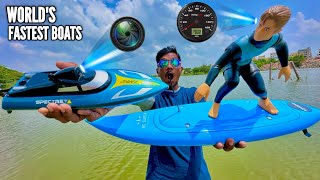 RC Surfing Board Vs RC FT009 Boat - देखते हैं कौन जीता है - Unboxing - Chatpat toy tv