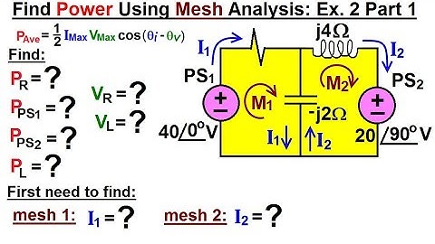 Electrical Engineering: Ch 12 AC Power (14 of 38) How to find Power Using Mesh Analysis Ex 2 Part 1?