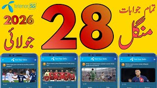 28 July 2026 Questions and Answers | My Telenor Today Questions | Telenor Questions Today