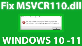 Fix MSVCR110.dll Error: Reinstalling Program & Troubleshooting Tips [ msvcr100.dll missing ]