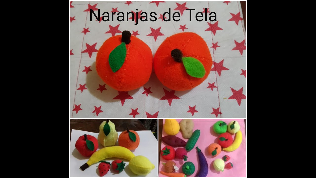 Como Hacer una Naranja de Tela (Fieltro) Frutas de Tela (Frutas de Fieltro)
