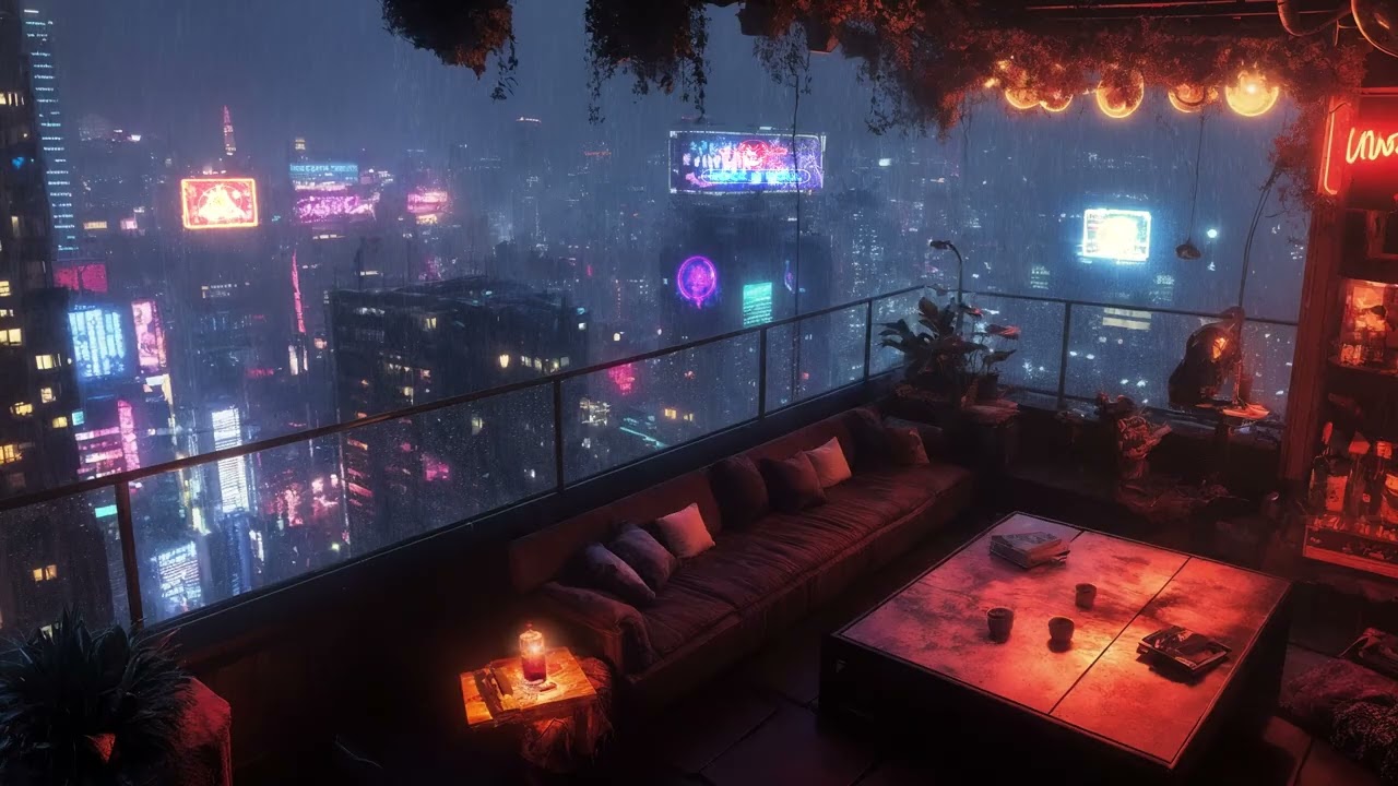 CINEMATIC RAIN SOUNDS 🎧 3 Hours of Pure Rain for Deep Sleep & Focus | Cyberpunk Luxury Multi-View