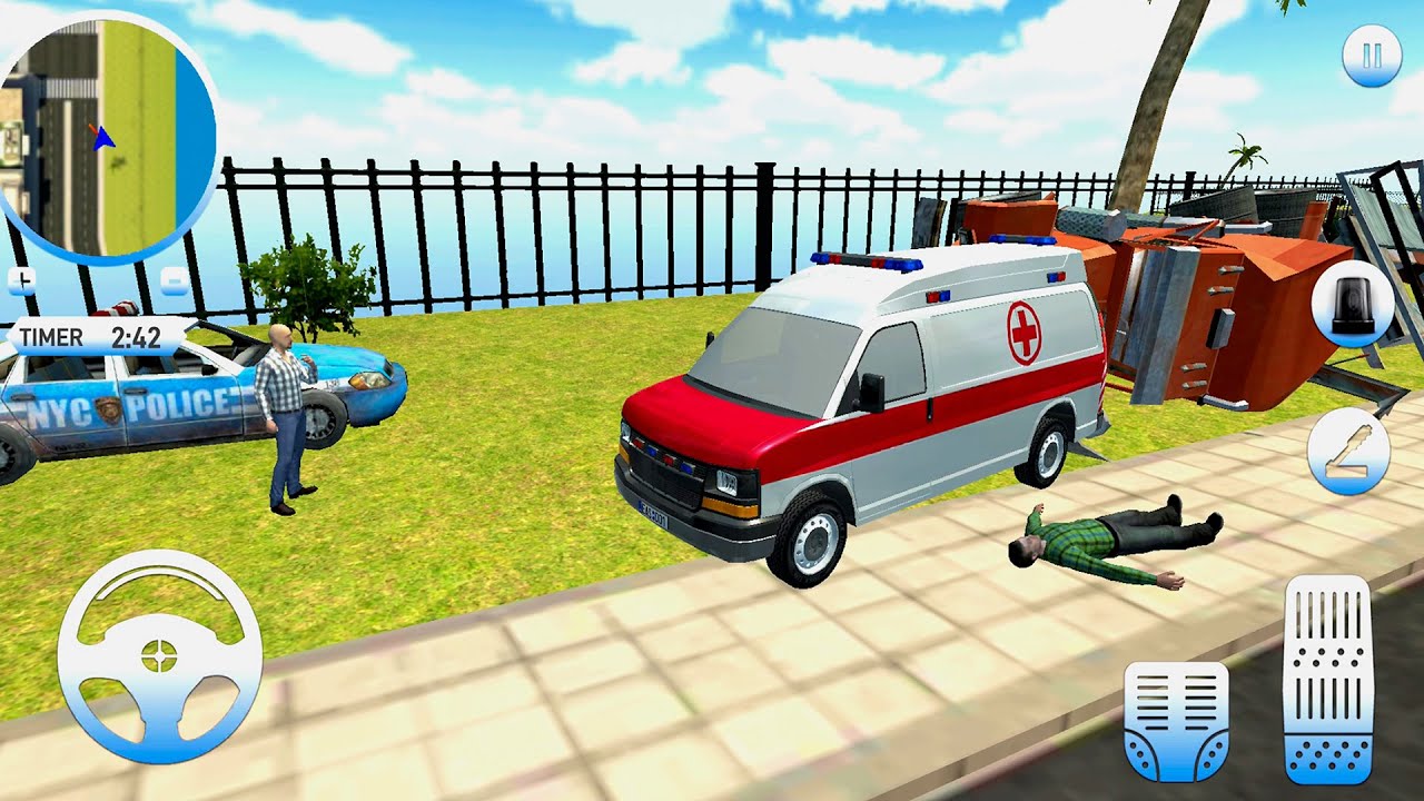 Roof Jumping Ambulance Simulator #3 Rescue Rooftop Stunts! Android gameplay