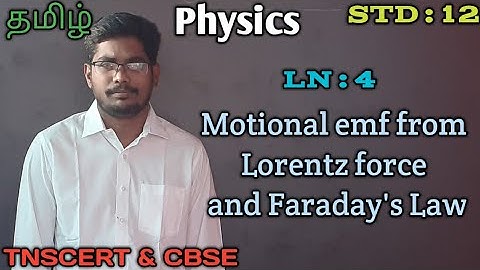 12th Physics |Ln:4|Motional emf from Lorentz force| Faraday