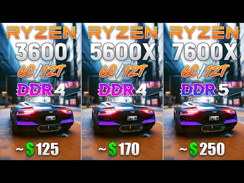 Ryzen 5 3600 vs Ryzen 5 5600X vs Ryzen 5 7600X - Test in 8 Games