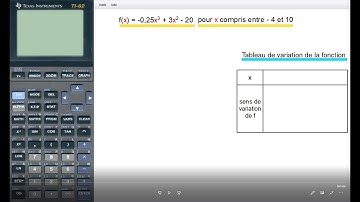 FONCTIONS: TI 82 - Représentation graphique et tableau de variation d