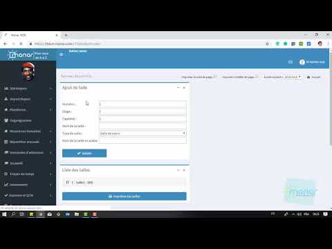 Paramétrage et création des emploi du temps sous Manar - Ep1