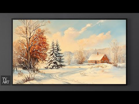 TV Art Gallery | Winter Farm House | 4K | 4 Hour